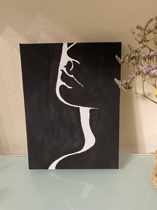 Dipinto minimalista bianco e nero