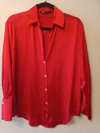 Camisa Zara Raso Roja
