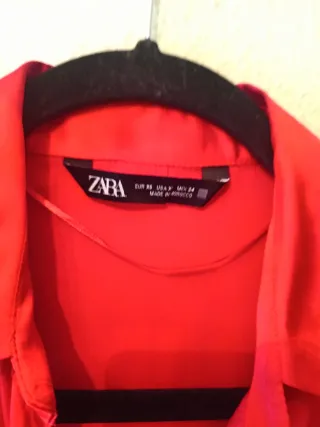Camisa Zara Raso Roja