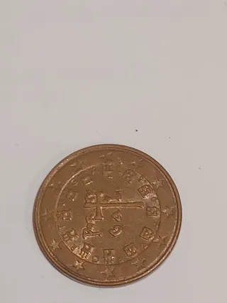 Moneda 5 céntimos Portugal 2002 error