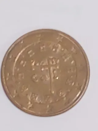 Moneda 5 céntimos Portugal 2002 error