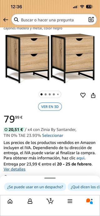 2 mesitas de noche + cómoda