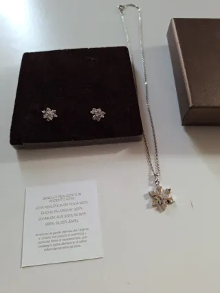 Set collana e orecchini fiocco di neve