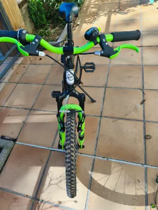 Bicicleta Montaña Niño Negra/Verde