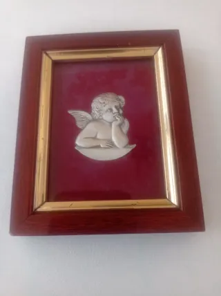 Quadretto miniatura angioletto argento