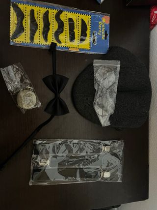 Kit Disfraz Fiesta Accesorios Bigote Pajarita