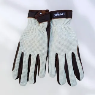 Guantes Zaldi Cuero y Algodón Beige/Marrón