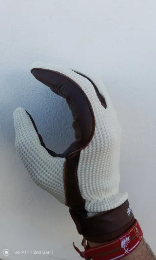 Guantes Zaldi Cuero y Algodón Beige/Marrón