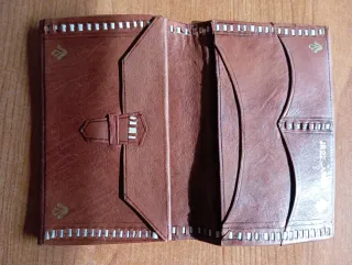 Monedero piel vintage dorado años 80