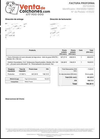 Cama articulada y colchon viscoelastico NUEVO