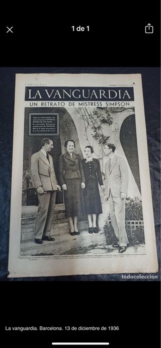 La vanguardia. Barcelona. 13 de diciembre de 1936