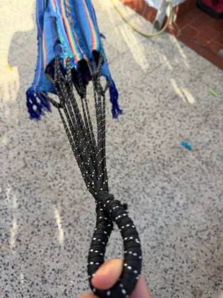 Hamaca artesanal azul multicolor