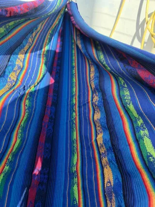 Hamaca artesanal azul multicolor