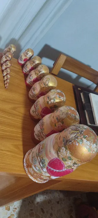 Matrioska russa grande legno oro rosa