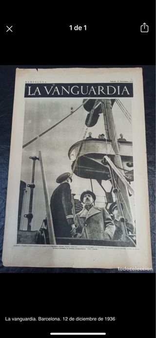 La vanguardia. Barcelona. 12 de diciembre de 1936