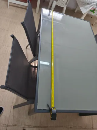 Mesa y 4 Sillas Exterior Cristal