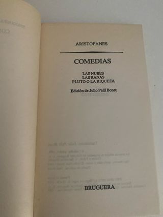 Libro de bolsillo Aristofanes