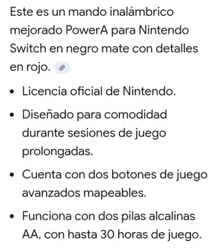 Mando PowerA Switch Negro Mate con Detalles Rojos