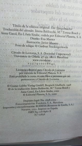 Libro: El inventor de espejos d Phillip Vandenberg