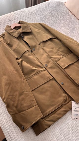Parka Zara Beige/Verde Claro
