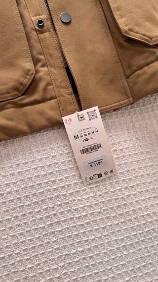 Parka Zara Beige/Verde Claro