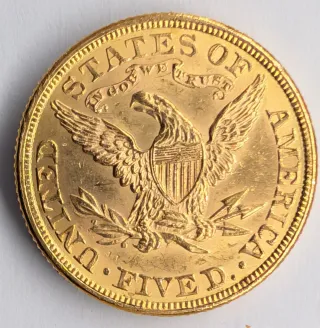 5 Dólares oro 1881 Liberty