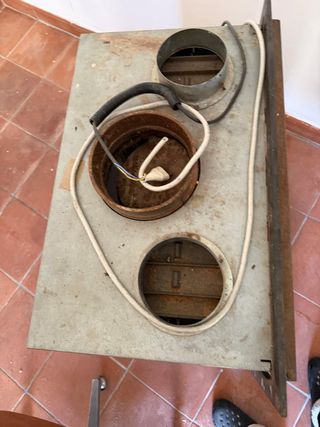 Termocamino ad aria in metallo e legno