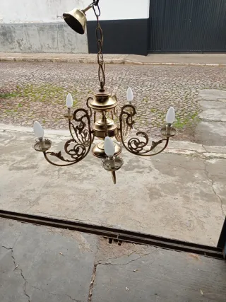 Lámpara de techo dorada 5 brazos