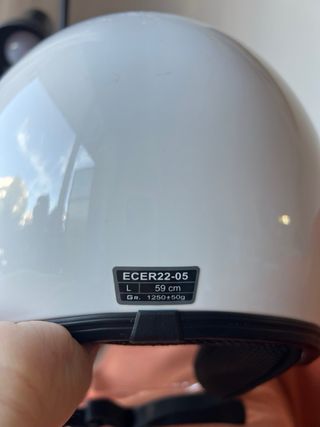 Casco Moto Talla L Blanco y Rojo