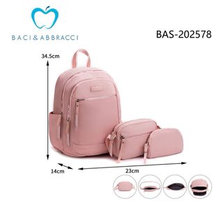 Set Zaino e Pochette Baci & Abbracci Nero