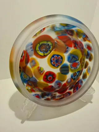 Piatto in vetro soffiato multicolore