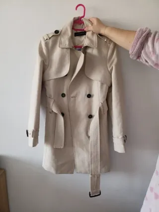 Abrigo gabardina Zara beige mujer Talla L