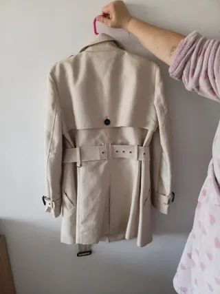 Abrigo gabardina Zara beige mujer Talla L