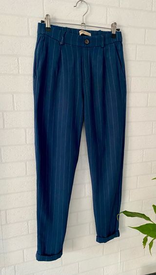 Pantalón Pull&Bear Raya Azul Talla S