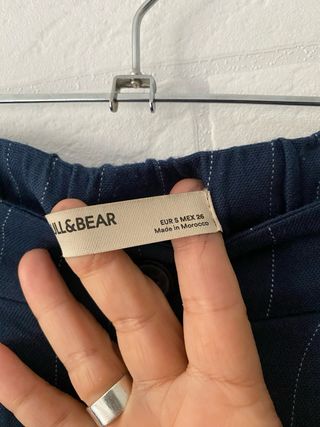 Pantalón Pull&Bear Raya Azul Talla S