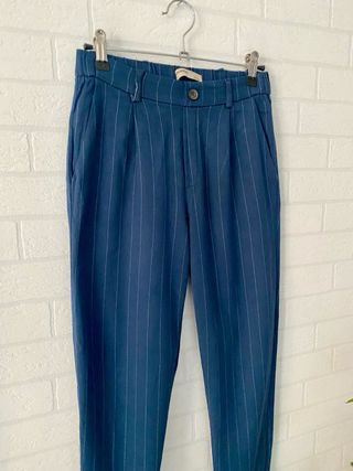 Pantalón Pull&Bear Raya Azul Talla S