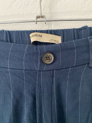 Pantalón Pull&Bear Raya Azul Talla S