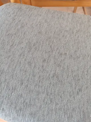 6 Sillas de comedor de madera y tela gris