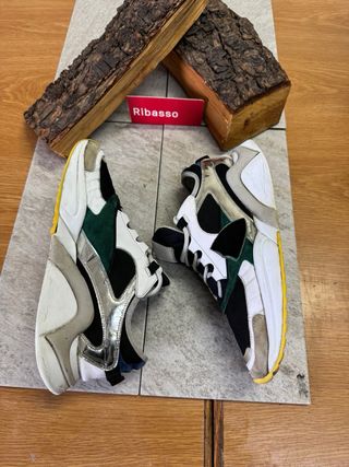 Sneakers uomo nere, verdi, argento, bianche