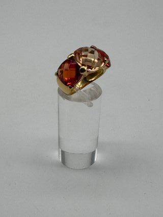 01-0002 ANILLO ORO PIEDRAS DE COLOR