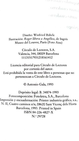 Libro: La pasión turca de Antonio Gala