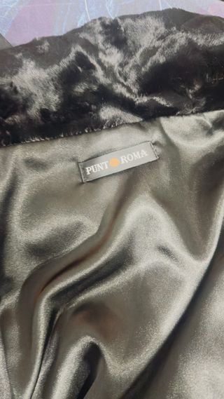 Abrigo Punto Roma imitación astracán negro