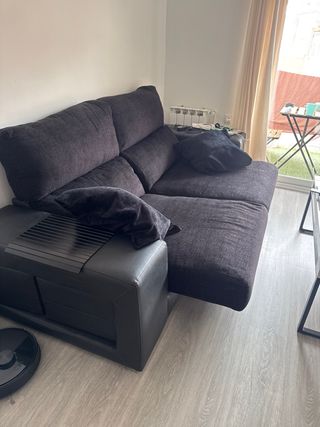 Sofá 2 plazas tela y polipiel