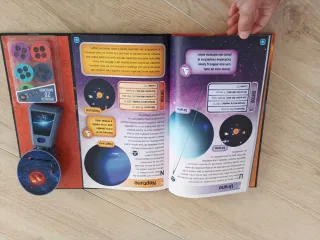 Libro con proyector, el sistema solar