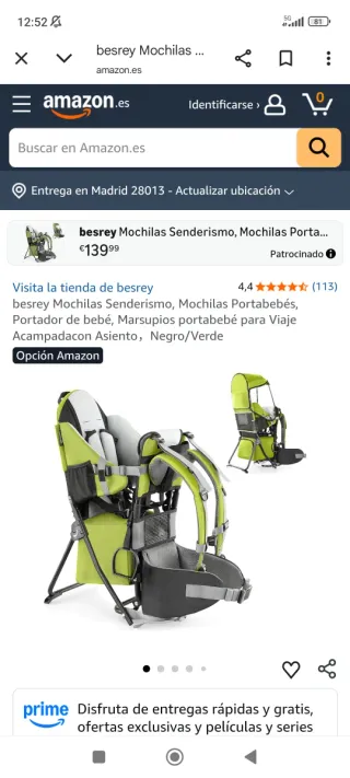 Mochila Portabebés. Marca besrey