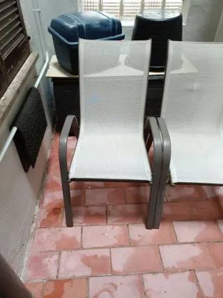 2 Sillas de Terraza Metal y Tela