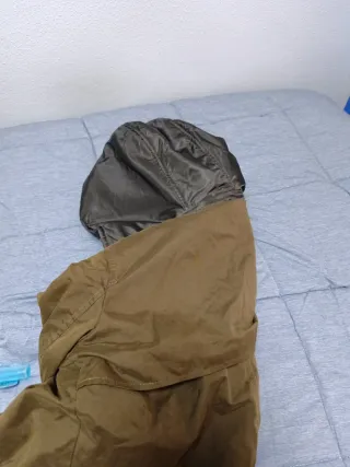 Parka Trafaluc verde y marrón