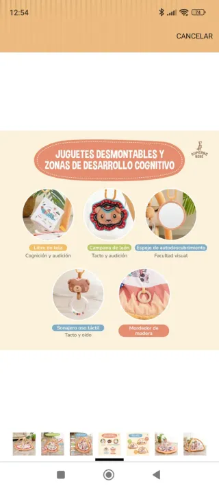 Alfombra de juegos sensorial para bebé