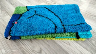 Alfombra infantil hipopótamo azul y verde