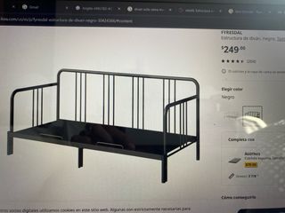 Diván Fyresdal Ikea Negro Metal
